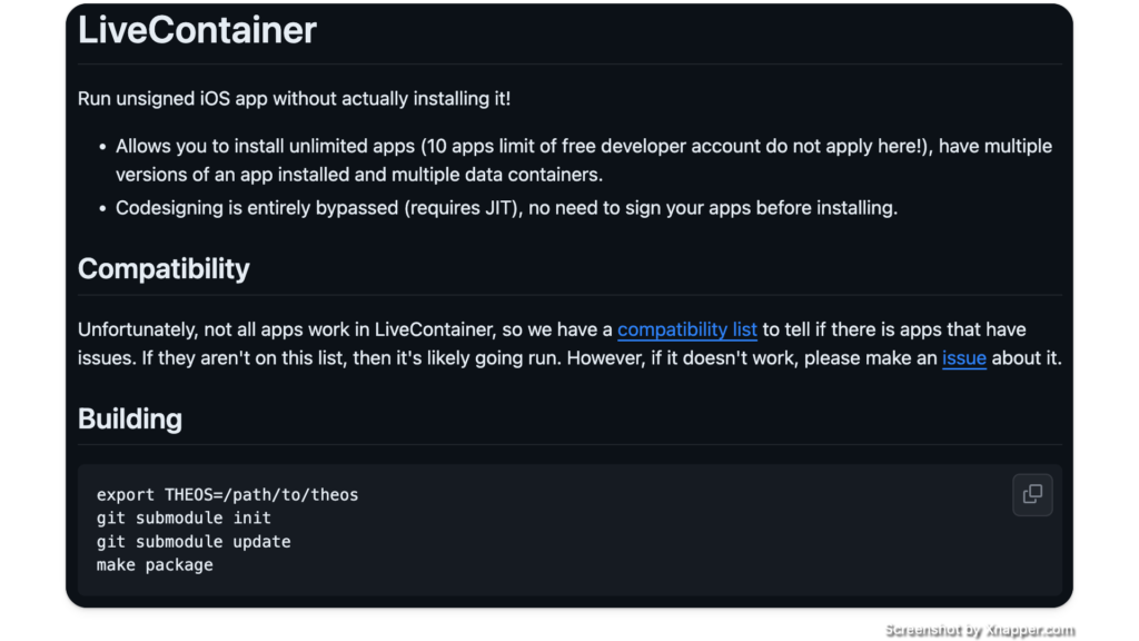 The LiveContainer project is a tool whose major goal is to codesign a bypass using the JIT installation mechanism for iOS 15 and iOS 16. 